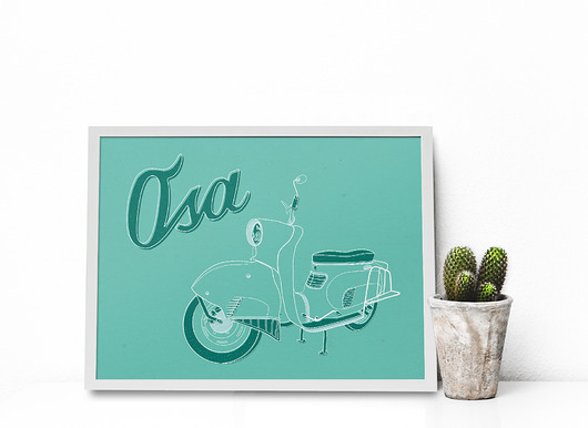 Plakat "WFM Osa - jasny turkus" plakaty rowerowe