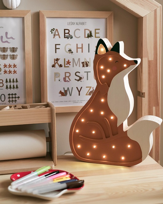 lampy do pokoju dziecka Drewniana Lampka Lis