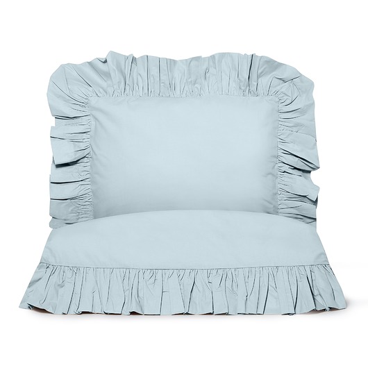 Pościel z falbanami błękitna White pocket