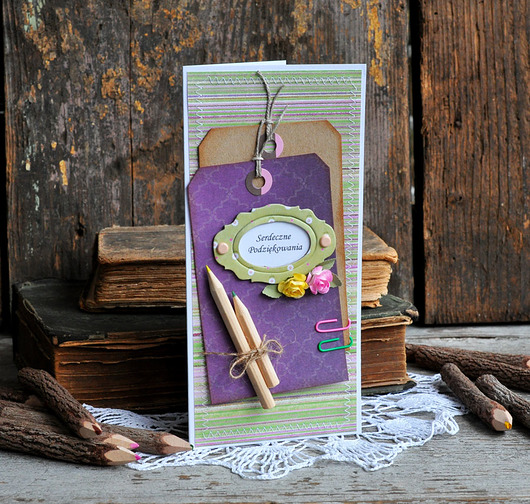 kartki scrapbooking Dla nauczyciela