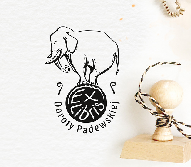 stemple Stempel Ex libris SŁOŃ