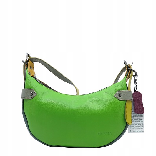 torby na ramię Torebka damska skórzana na ramię modna regulowany pasek zero waste OLIVKA