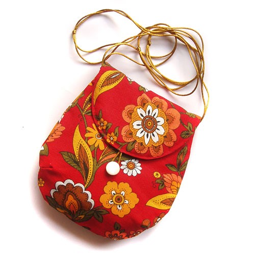 torebka mini  - czerwony folk - elfagado