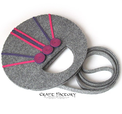 Round Hypnotic Fuchsia - mini torebka Craft Factory