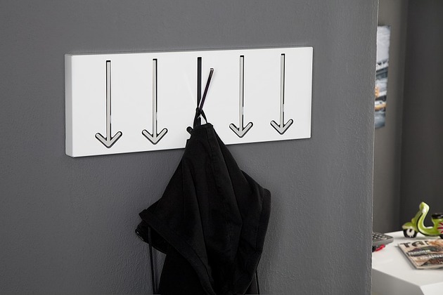 Wieszak ścienny Strzałki 5 biały metalowy Home Design