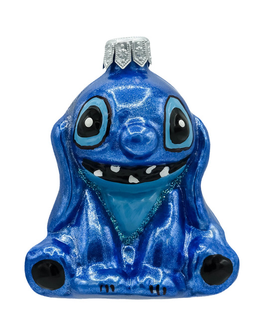 bombki Bombka choinkowa szklana ręcznie malowana: Stitch: ciemoniebieski