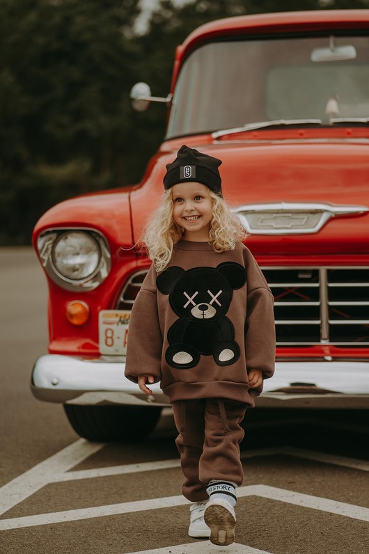 bluzy dla chłopców Dres oversize Mocha Teddy