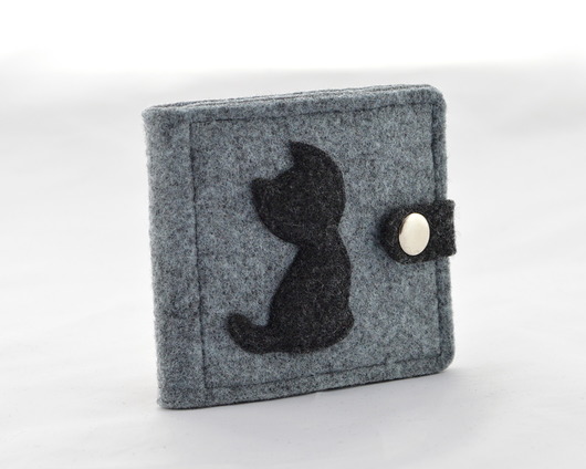 Portfel- MINI z kotem- szary i grafit Green Sheep