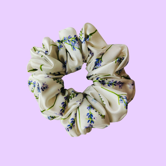 gumki do włosów Gumka jedwabna, scrunchie, frotka fioletowe pole MAXI