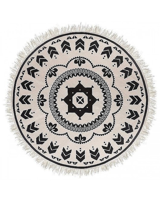 dywany Dywan Okrągły z Frędzlami Boho