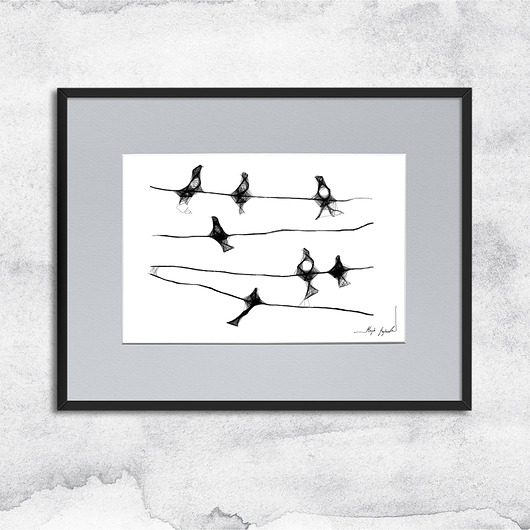 grafiki i ilustracje Oprawiona grafika - ptaki (nr 6)