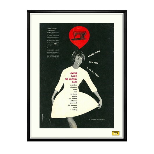 grafiki i ilustracje Polska reklama maszyn do szycia  z lat 60 tych - plik cyfrowy