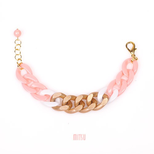 Bransoleta Neon Koral + Mat Gold Mitsu