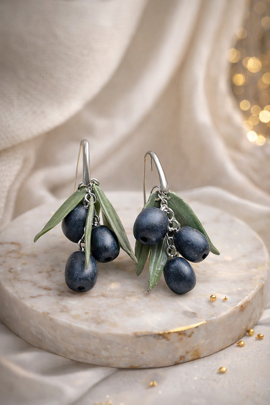 kolczyki z masy plastycznej Kolczyki Black Olive 
