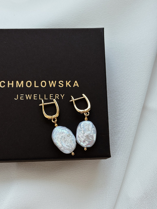 kolczyki pozłacane Kolczyki pozłacane Perły Naturalne