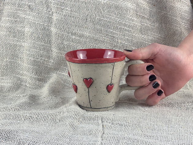 kubki Kubek w czerwone serca