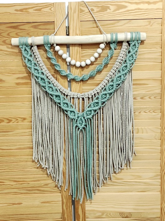 makramy Makrama na gałęzi do salonu sypialni prezent świąteczny ozdoba na ścianę