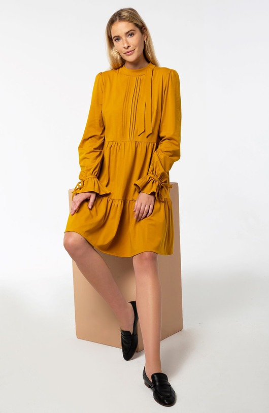 Sukienka oversize z falbanami-organiczna TAS KU