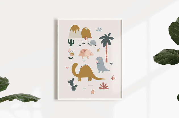 Autorska ilustracja DINOZAURY PRINTLOVE