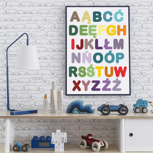 ABECADŁO, ALFABET PLAKAT OBRAZEK 70X50cm Dekoracjan