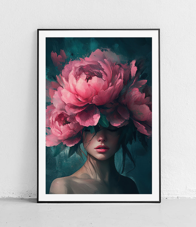 plakaty Plakat Romantyczny róż w kwiatowym raju