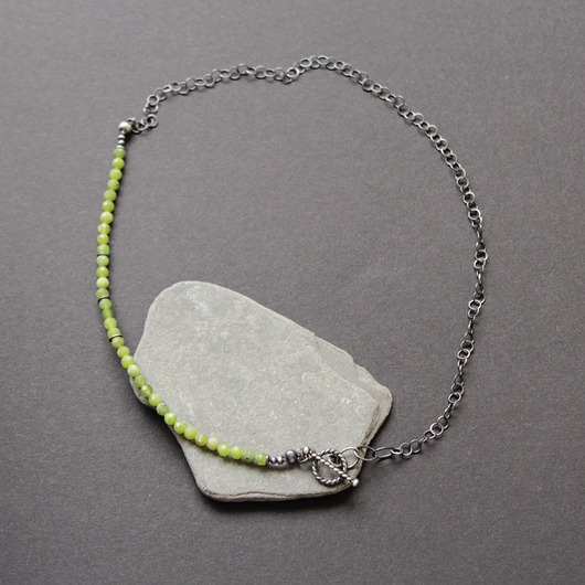 srebrne naszyjniki Naszyjnik Nefryt zielony