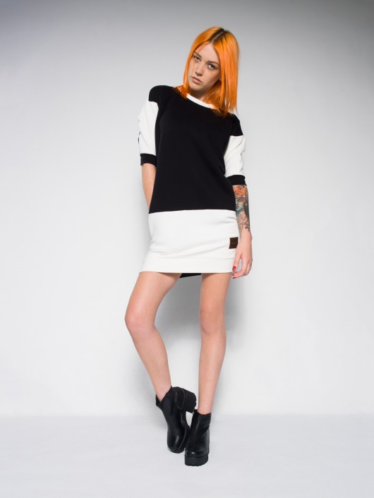 Black&White Sweat Dress - SEASON SALE Keyce