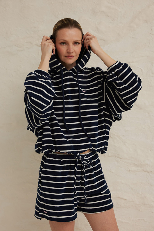 szorty damskie Spodenki EDEN navy stripes