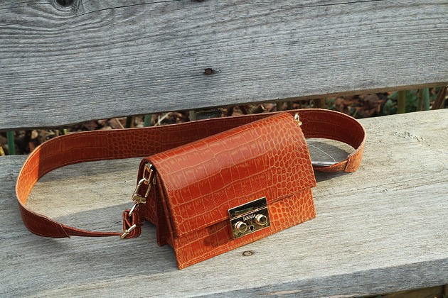 torby na ramię AMELIA II XS  jasny brąz CroCo limited GOLD