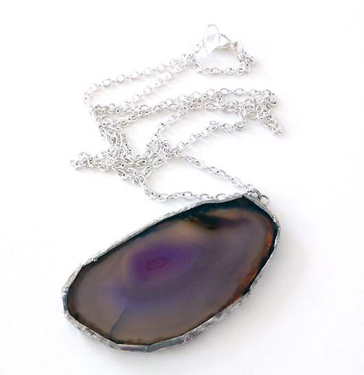 Agate Necklace / fioletowy no2 Monika Roth