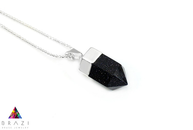 Colare Noc Kairu Obelisk srebro Brazi Druse Jewelry