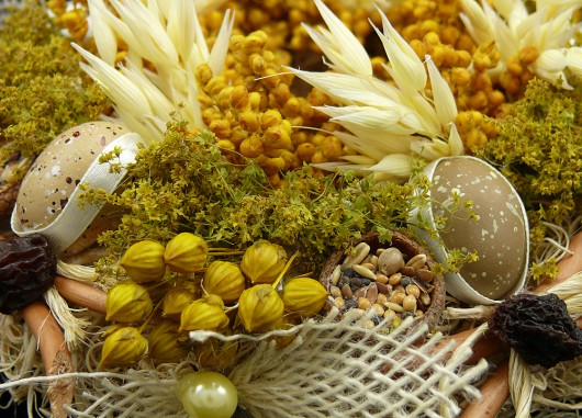 Wianek naturalny z nasionkami Tulka