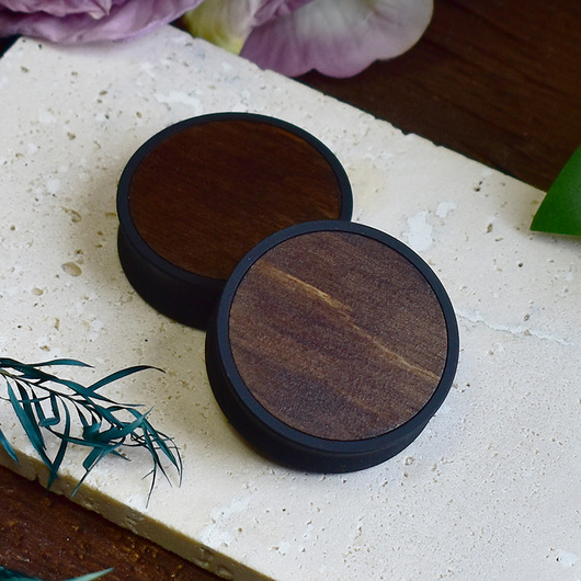 biżuteria różna Tunele do uszu 10-100mm / wypełnienie z drewna / ciemny orzech