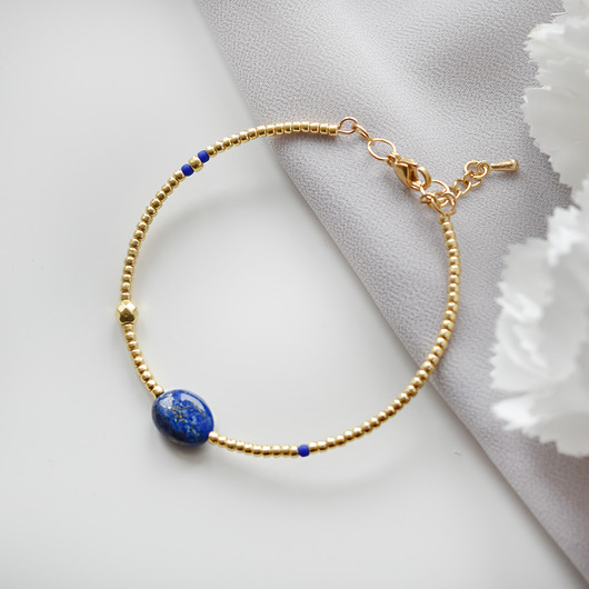bransoletki z kamieni naturalnych Bransoletka Gypsy z Lapis Lazuli i Hematytem