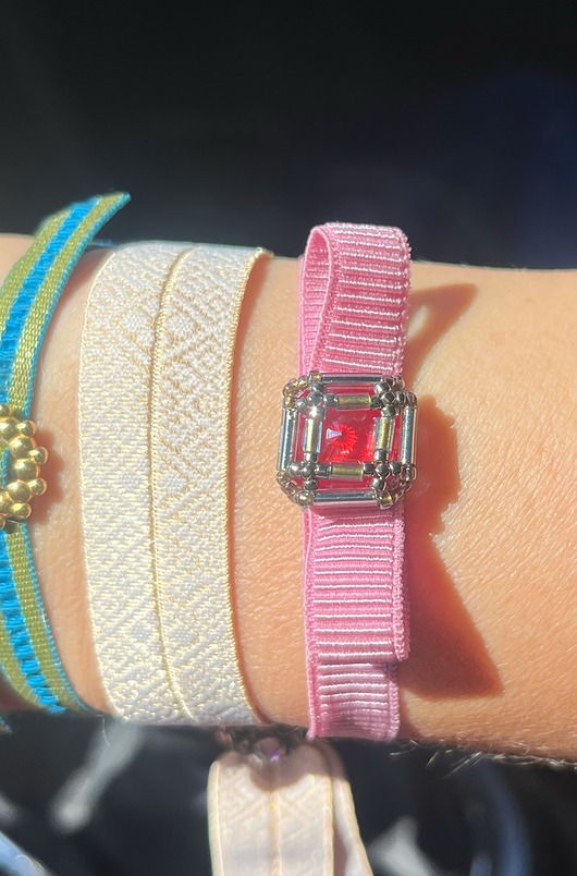 bransoletki na sznurku Bransoletka z kokardką i kryształem Swarovski  handmade