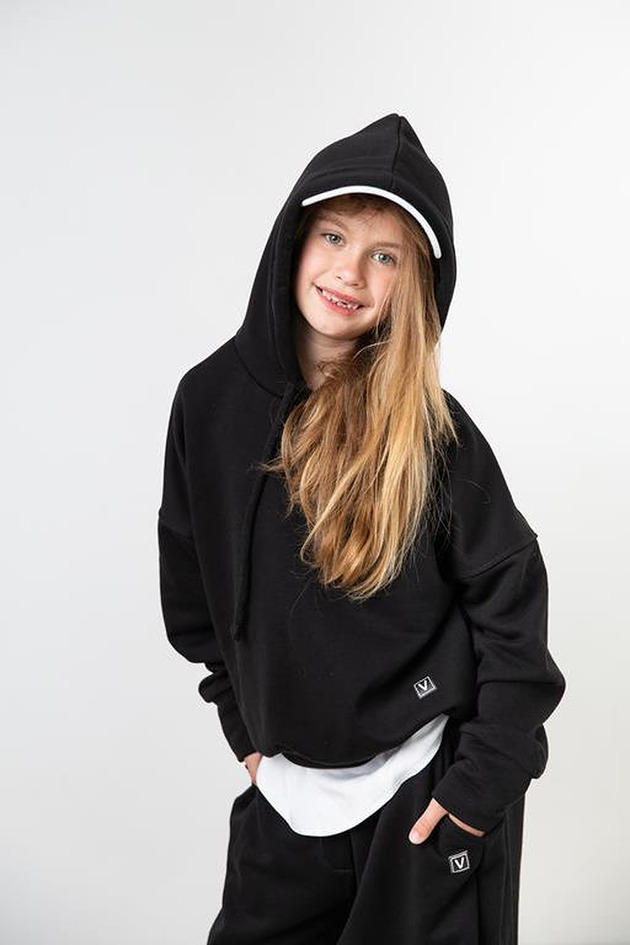 bluzy dla chłopców Black hoodie kid