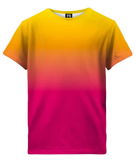 t-shirty dla dziewczynki T-shirt Girl DR.CROW Ombre Yellow Pink
