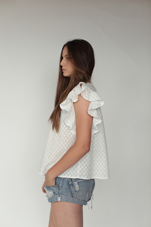 Bawełniana bluzka EVA White elevenstory