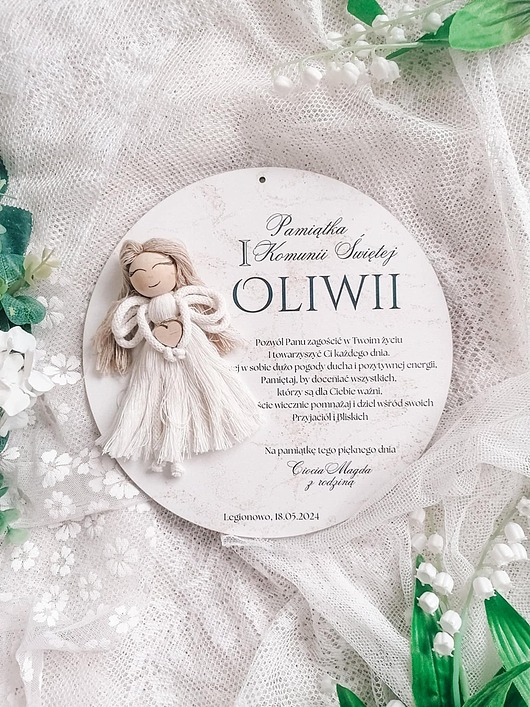 kartki na komunię PAMIĄTKA KOMUNII dla dziewczynki, personalizowana, I Komunia