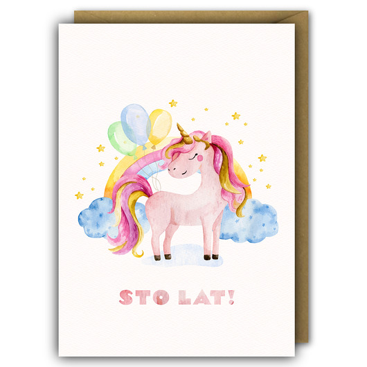 kartki okolicznościowe - wydruki Kartka Urodzinowa - Urodzinowy Jednorożec