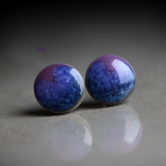 kolczyki ceramiczne Bławatki 11mm /stal chirurgiczna/