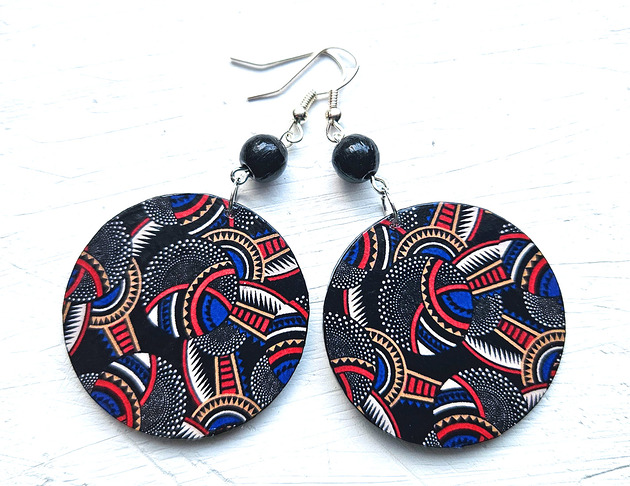 kolczyki drewniane Afrykański styl
