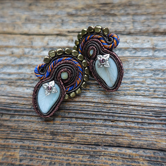 kolczyki soutache Kolczyki soutache Jesienny liść