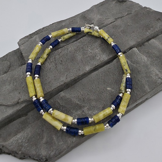 korale Lapis lazuli i żółty turkus