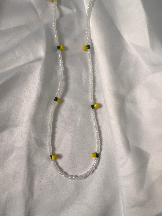 wisiory Handmade naszyjnik z koralików z małymi cytrynkami