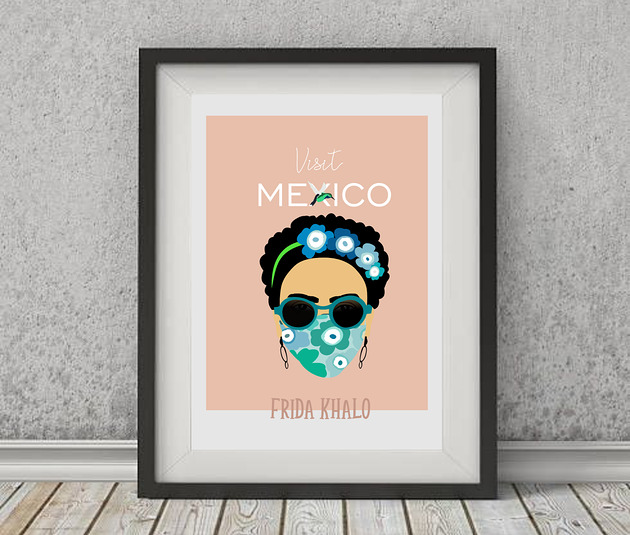 plakaty Plakat Frida w maseczce