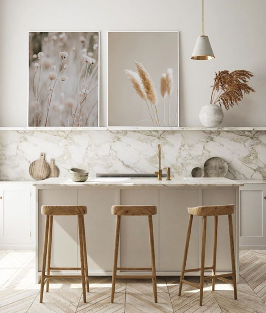 DWA PLAKATY beżowe botaniczne neutralne black dot studio