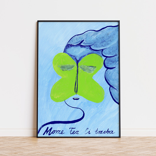 plakaty Plakat MORZE Łez Ci Trzeba afirmacja woda spokój dziewczyna niebieska motyl
