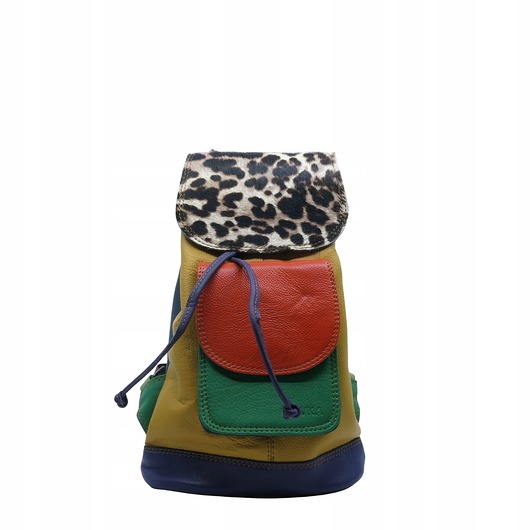 plecaki Plecak damski pojemny skórzany skóra naturalna ze skrawków eko OLIVKA