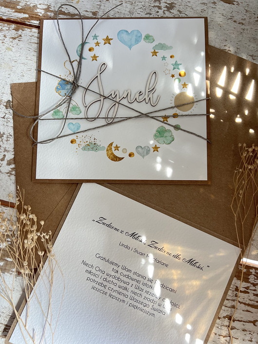 kartki scrapbooking Ręcznie robiona kartka na narodziny dziecka - gratulacje - synek